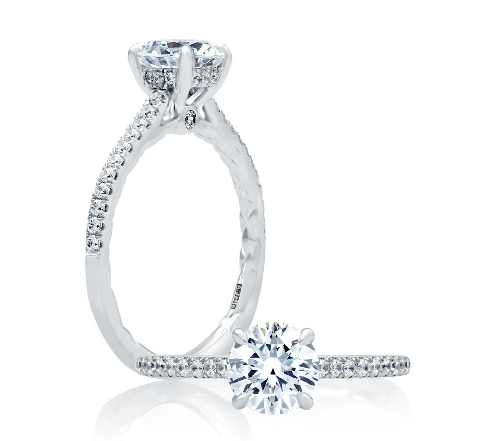 A.JAFFE Classics Round Diamond Engagement Ring Setting (0.24 ctw) - Image 3