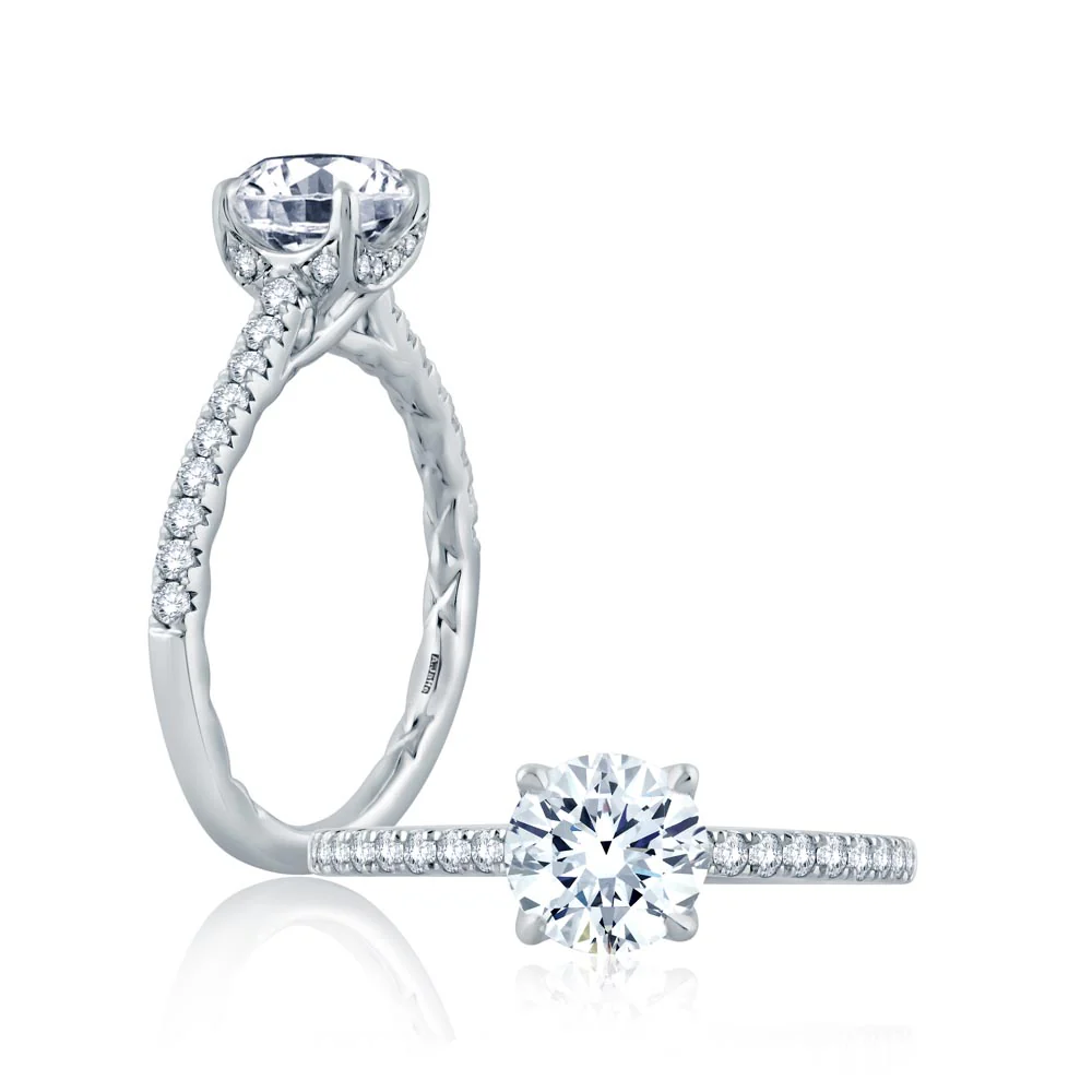 A.JAFFE Classics Round Diamond Engagement Ring Setting (0.27 ctw) - Image 2
