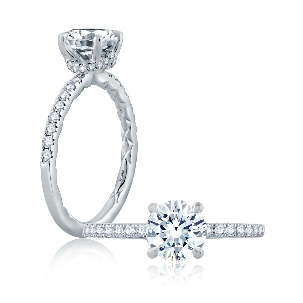 A.JAFFE Classics Round Diamond Engagement Ring Setting (0.28 ctw) - Image 2