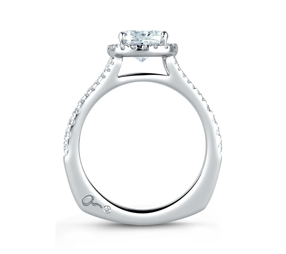 A.JAFFE Metropolitain Cushion Diamond Engagement Ring Setting (0.42 ctw) - Image 2