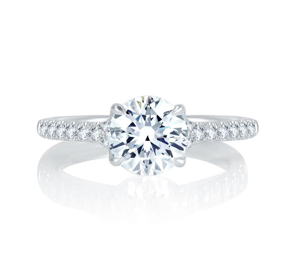 A.JAFFE Seasons of Love Round Diamond Engagement Ring Setting (0.28 ctw)