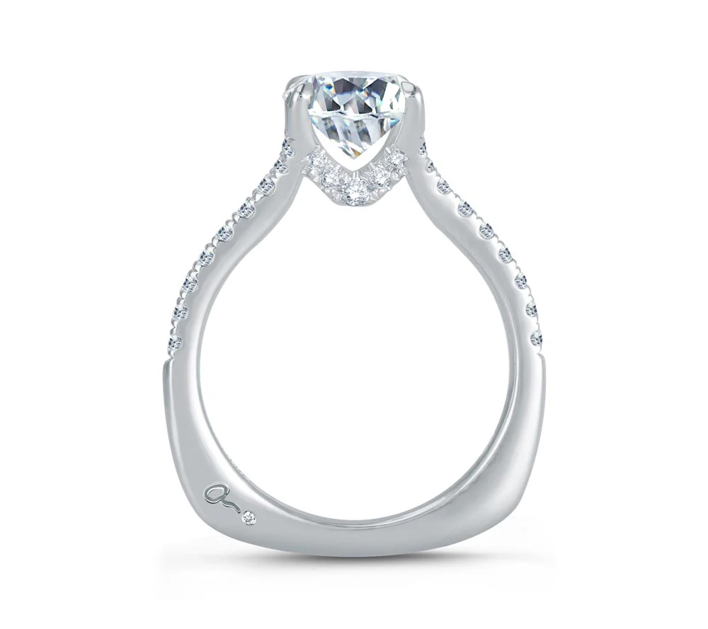 A.JAFFE Seasons of Love Round Diamond Engagement Ring Setting (0.28 ctw) - Image 2