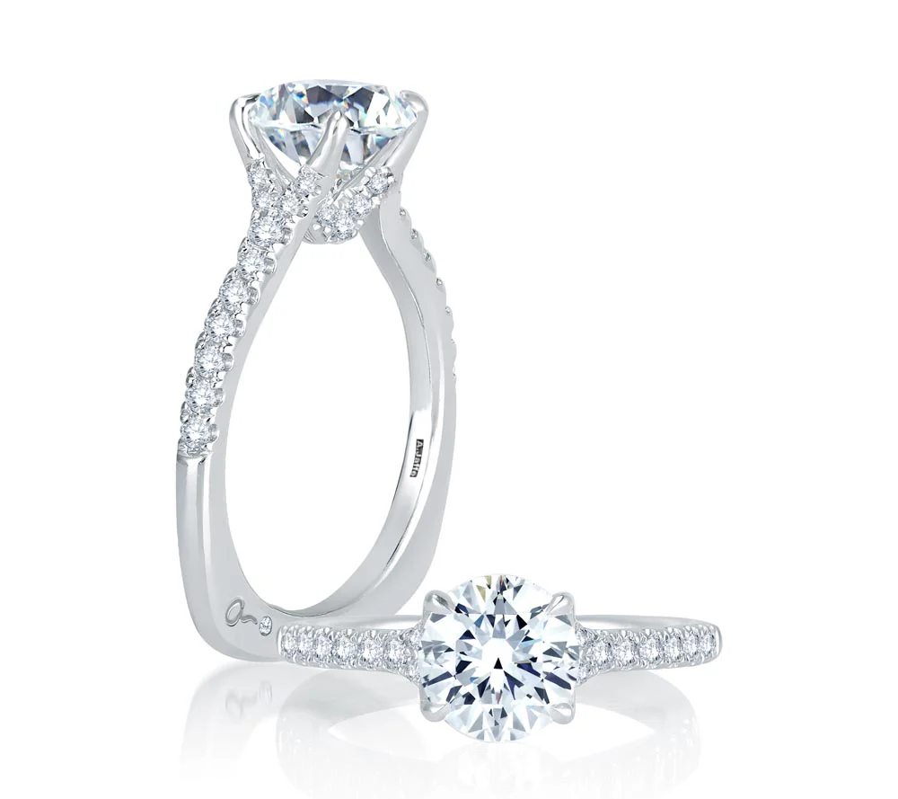A.JAFFE Seasons of Love Round Diamond Engagement Ring Setting (0.28 ctw) - Image 3