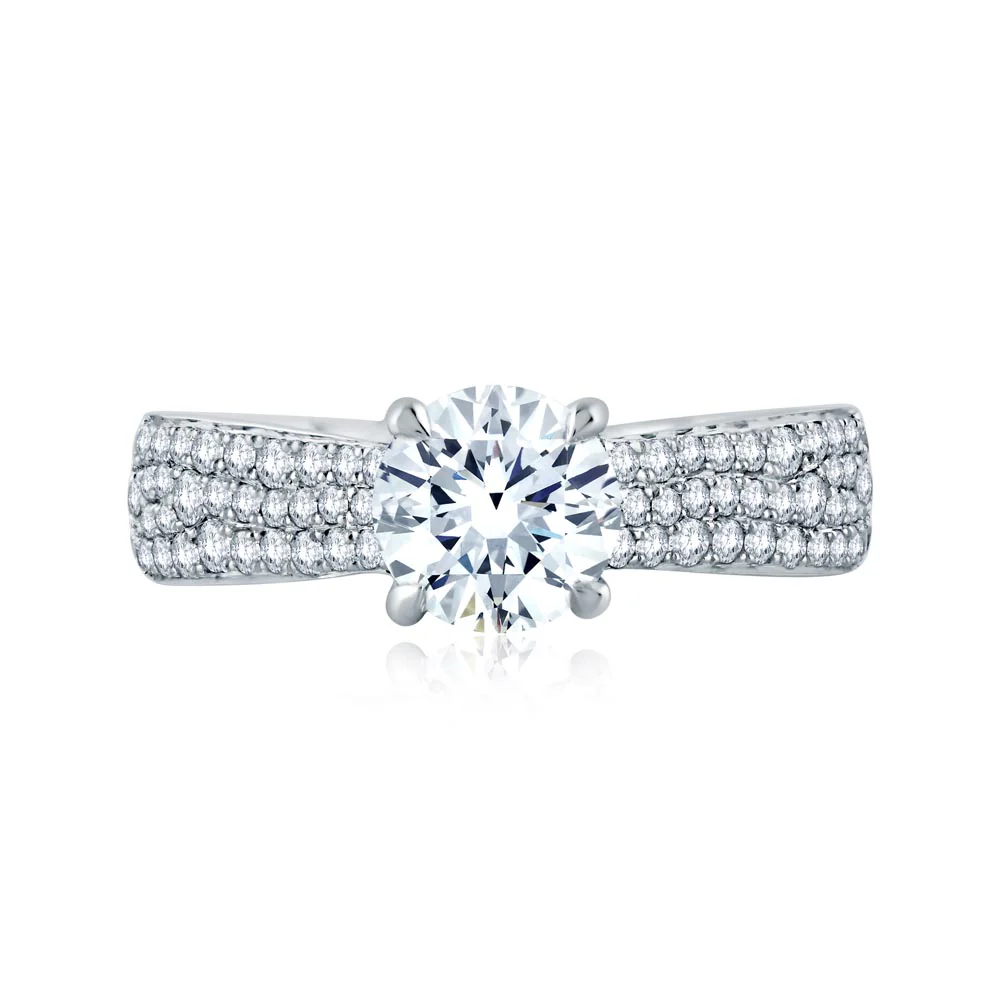 A.JAFFE Seasons of Love Round Diamond Engagement Ring Setting (0.45 ctw)