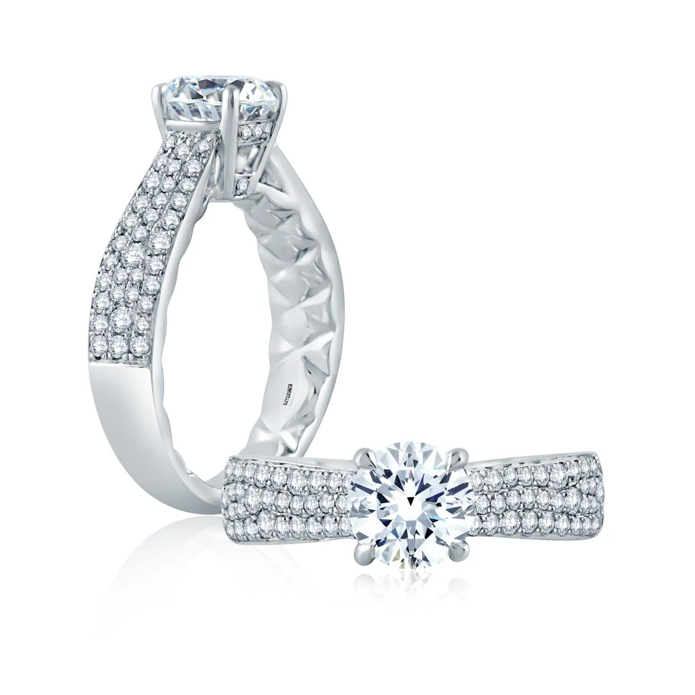 A.JAFFE Seasons of Love Round Diamond Engagement Ring Setting (0.45 ctw) - Image 2