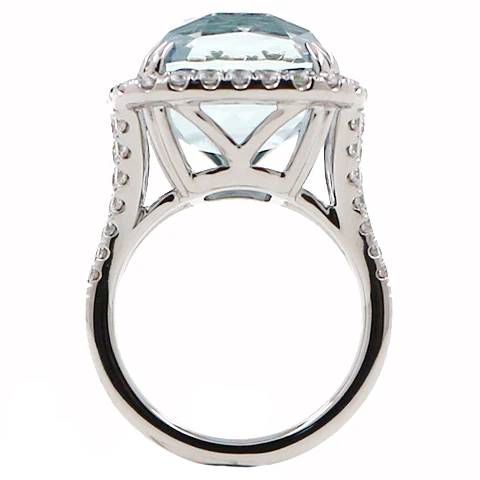 Aquamarine and Diamond Fashion Ring - Image 3