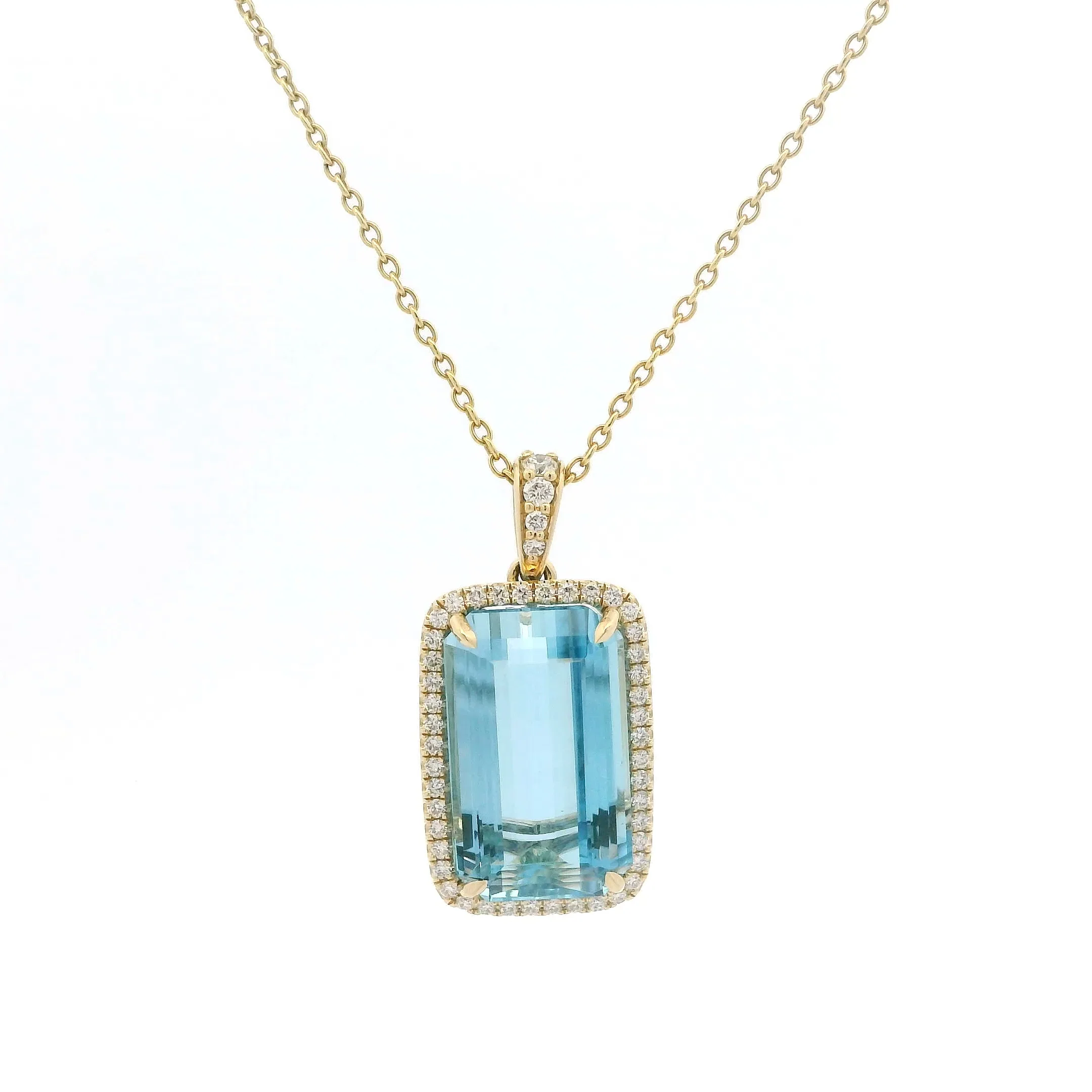 Aquamarine & Diamond Pendant