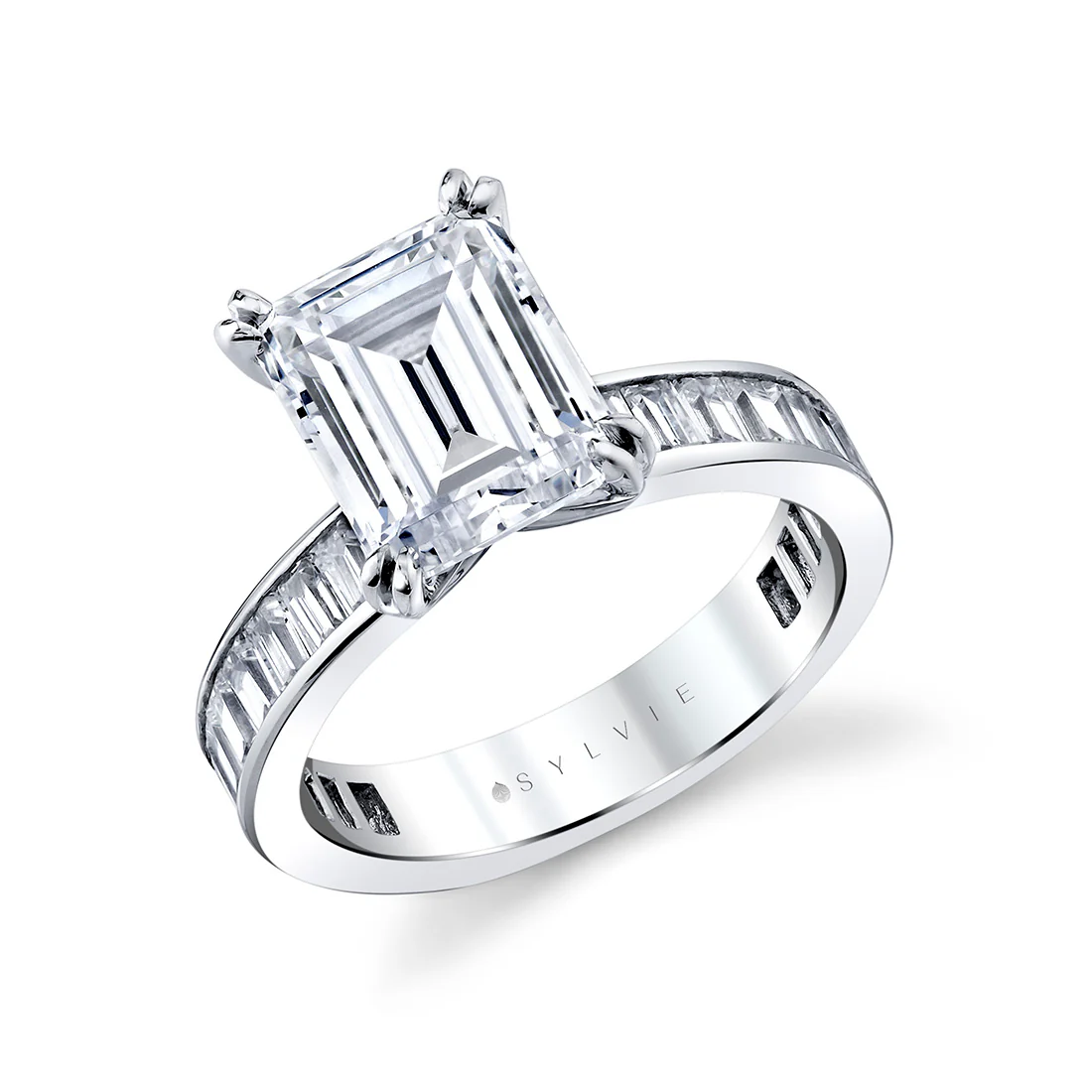 Auravie Channel Set Baguette Engagement Ring - Amren - Image 2