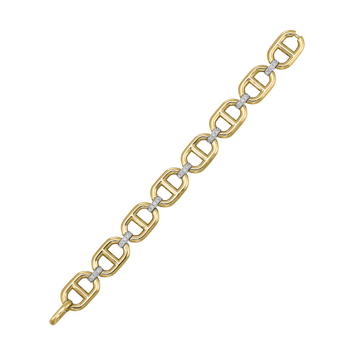 14Kt White Yellow Gold Diamond 1Ctw Bracelet