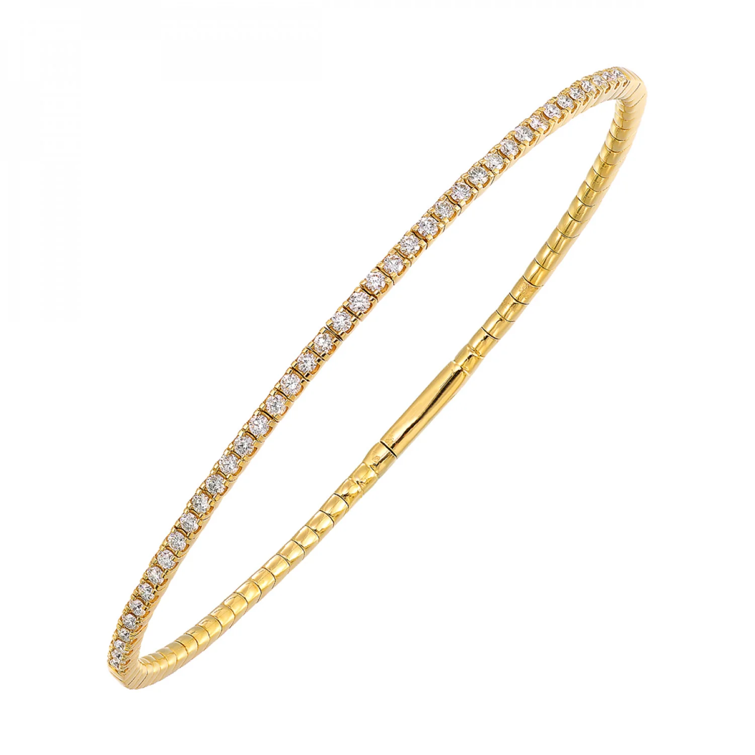 14Kt Yellow Gold Diamond 3/4Ctw Bangle