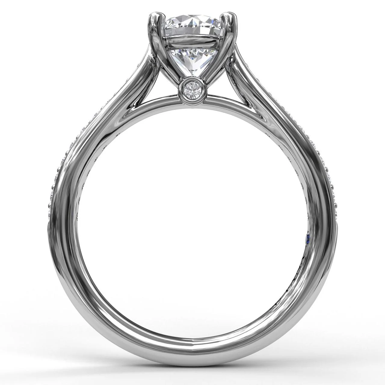 FANA Cathedral Single Row Pave Engagement Ring Setting - Image 2