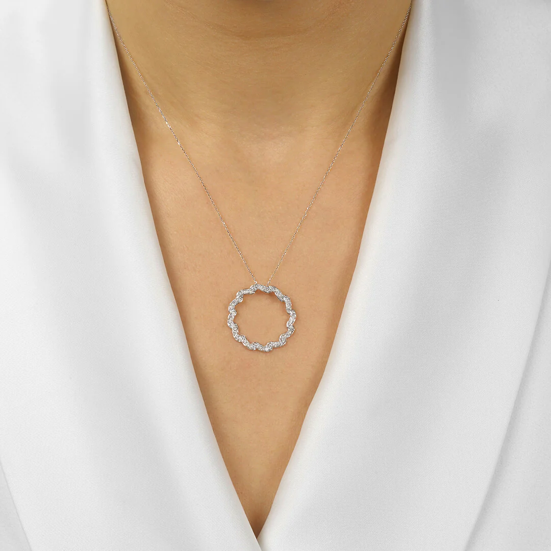 Circle Pendant- 1/2 ctw - Image 2