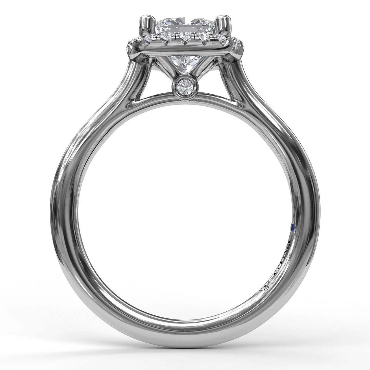 FANA Classic Cushion Halo Engagement Ring Setting - Image 2