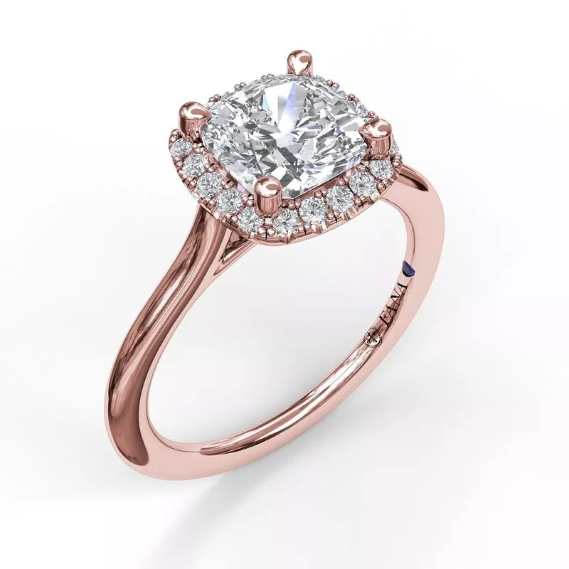 FANA Classic Cushion Halo Engagement Ring Setting - Image 5