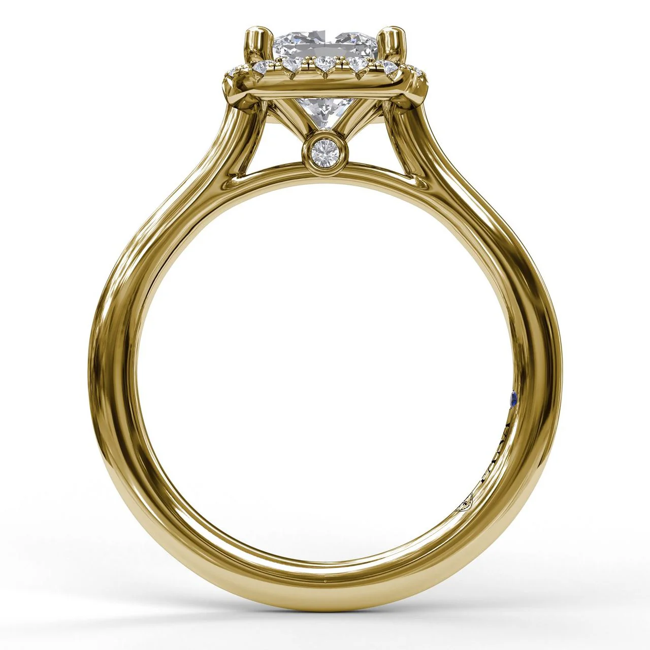 FANA Classic Cushion Halo Engagement Ring Setting - Image 2