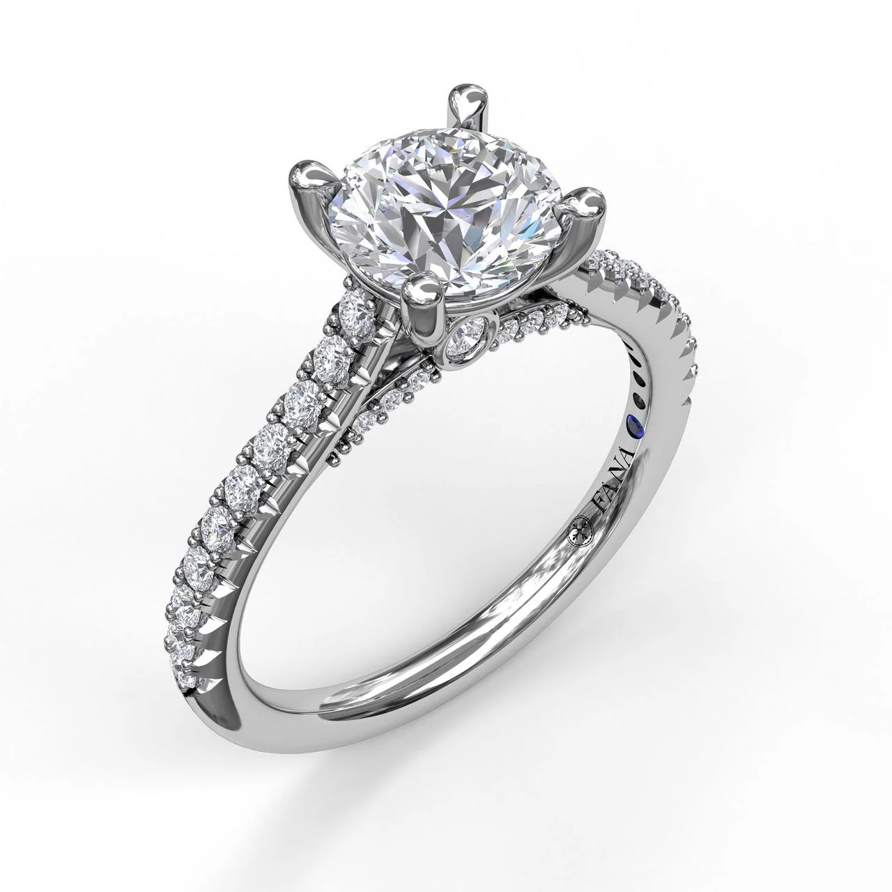 FANA Classic Diamond Engagement Ring Setting with Beautiful Side Detail
