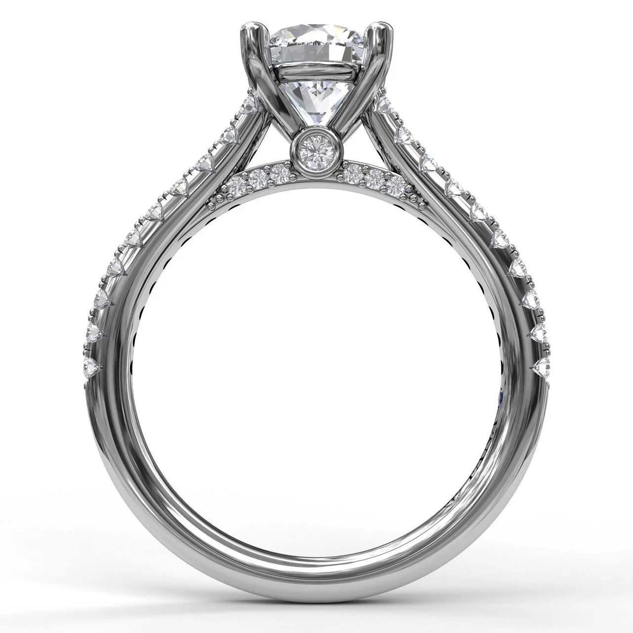 FANA Classic Diamond Engagement Ring Setting with Beautiful Side Detail - Image 2