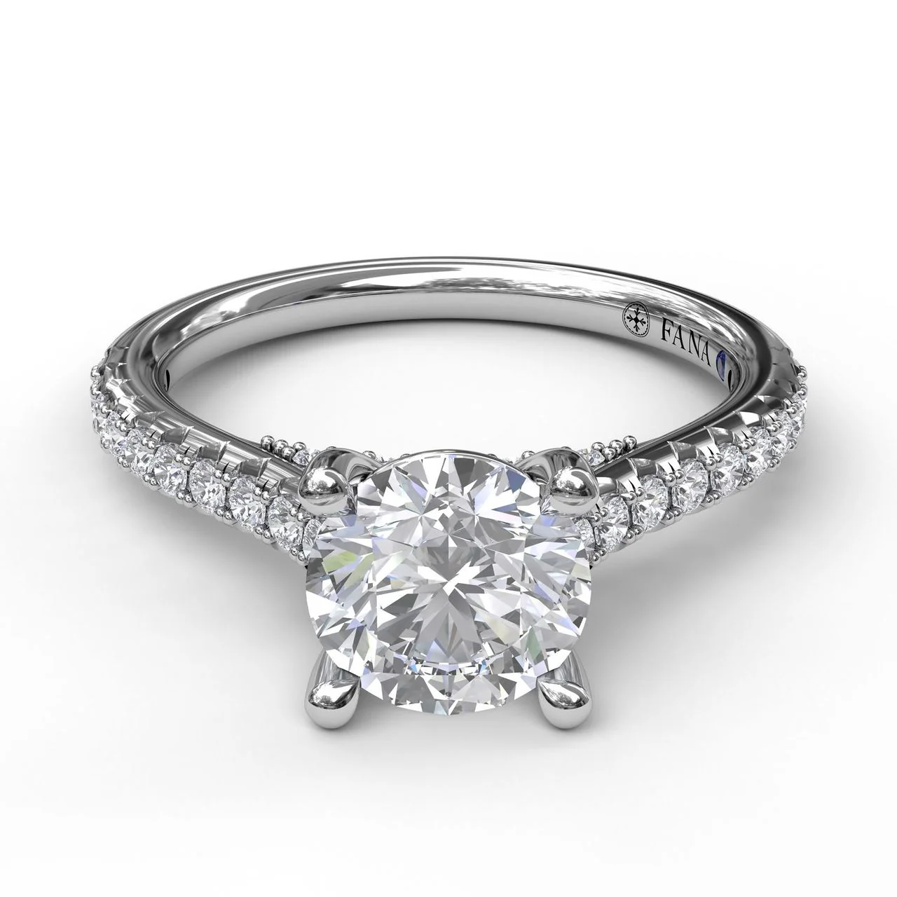 FANA Classic Diamond Engagement Ring Setting with Beautiful Side Detail - Image 3