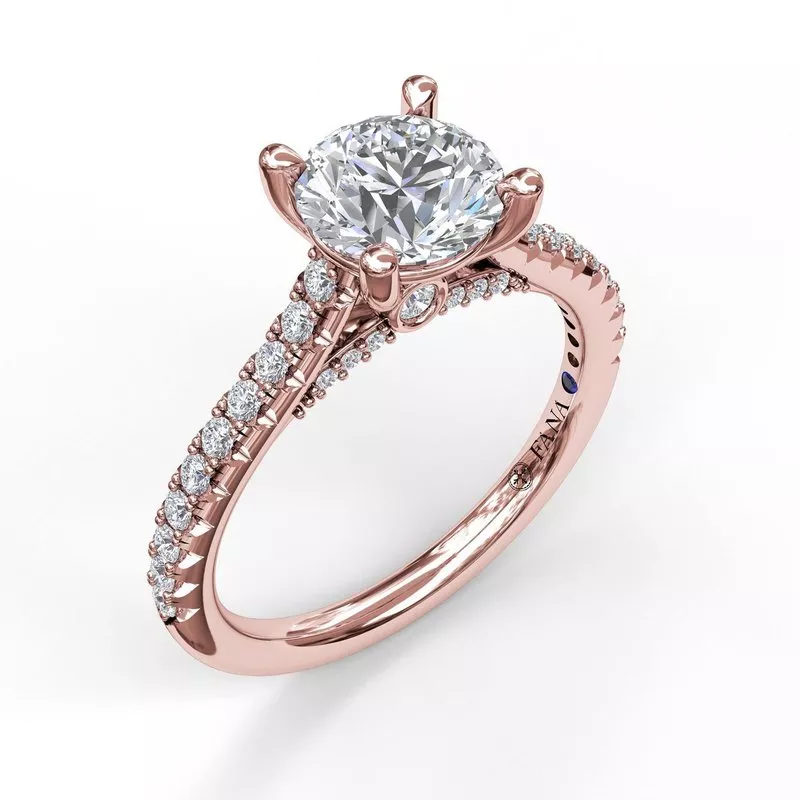 FANA Classic Diamond Engagement Ring Setting with Beautiful Side Detail - Image 5