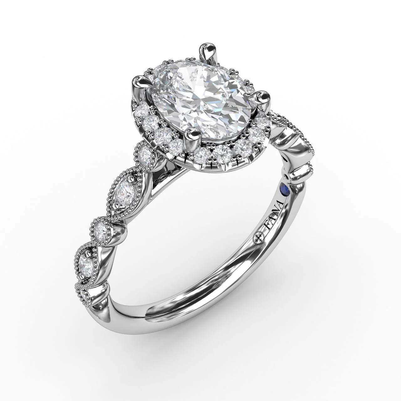 FANA Classic Diamond Engagement Ring Setting with Detailed Milgrain Band