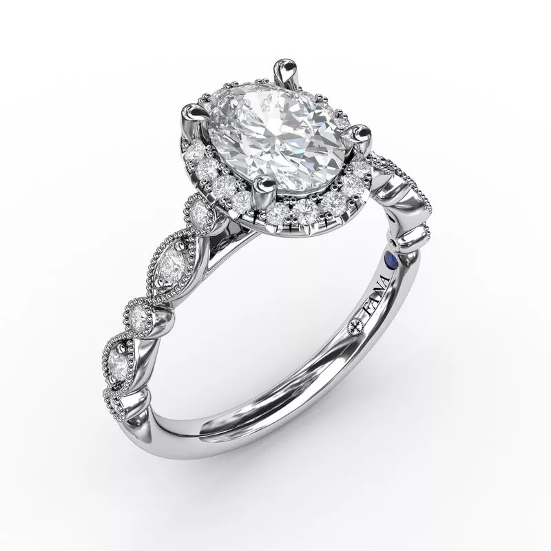 FANA Classic Diamond Engagement Ring Setting with Detailed Milgrain Band - Image 4