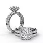 FANA Classic Diamond Halo Engagement Ring Setting with a Gorgeous Side Profile - Image 5