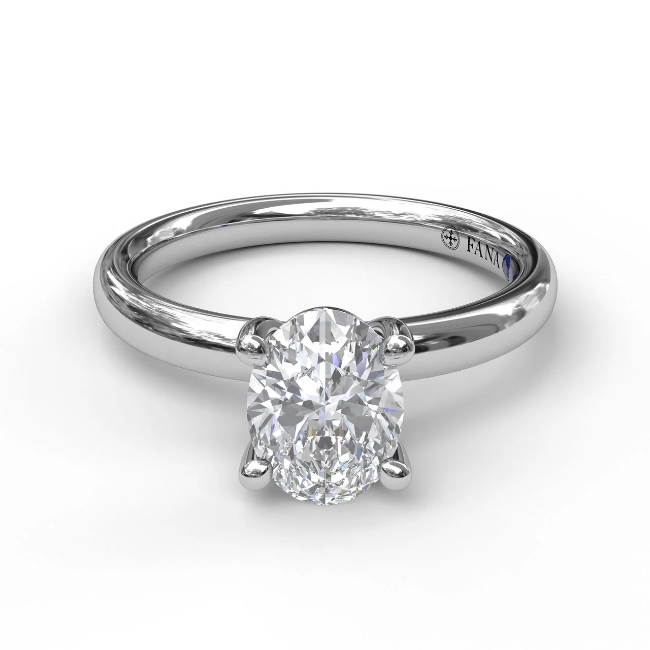FANA Classic Oval Cut Solitaire Ring Setting - Image 3
