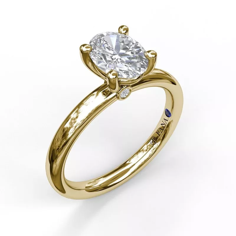 FANA Classic Oval Cut Solitaire Ring Setting - Image 4