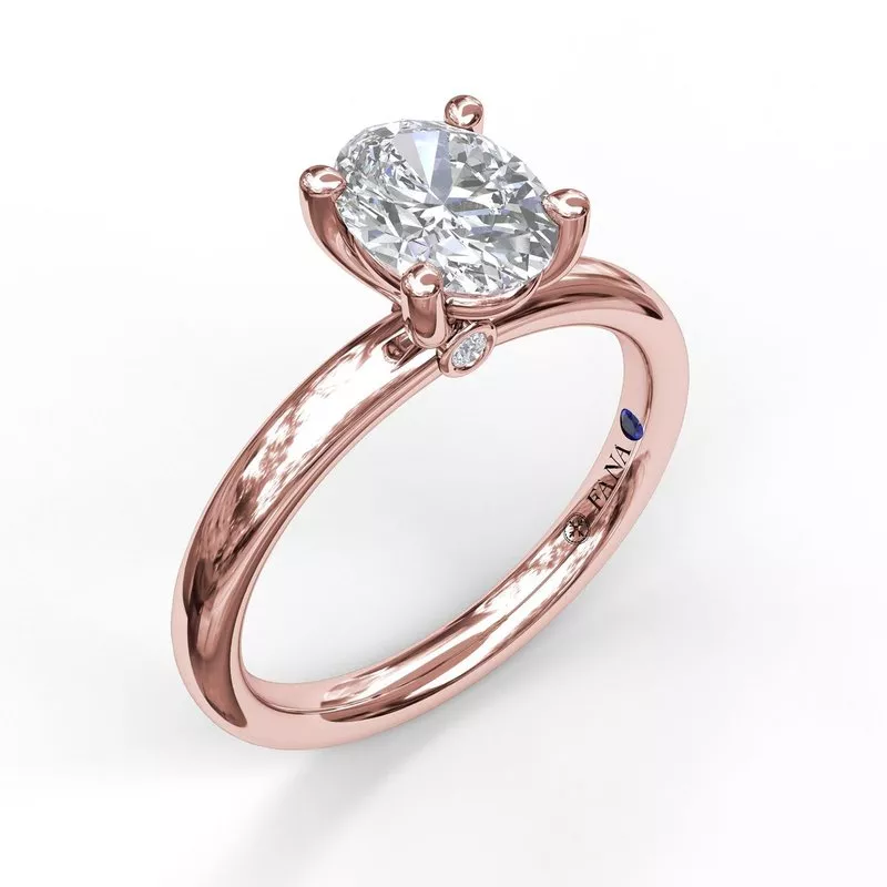 FANA Classic Oval Cut Solitaire Ring Setting - Image 5