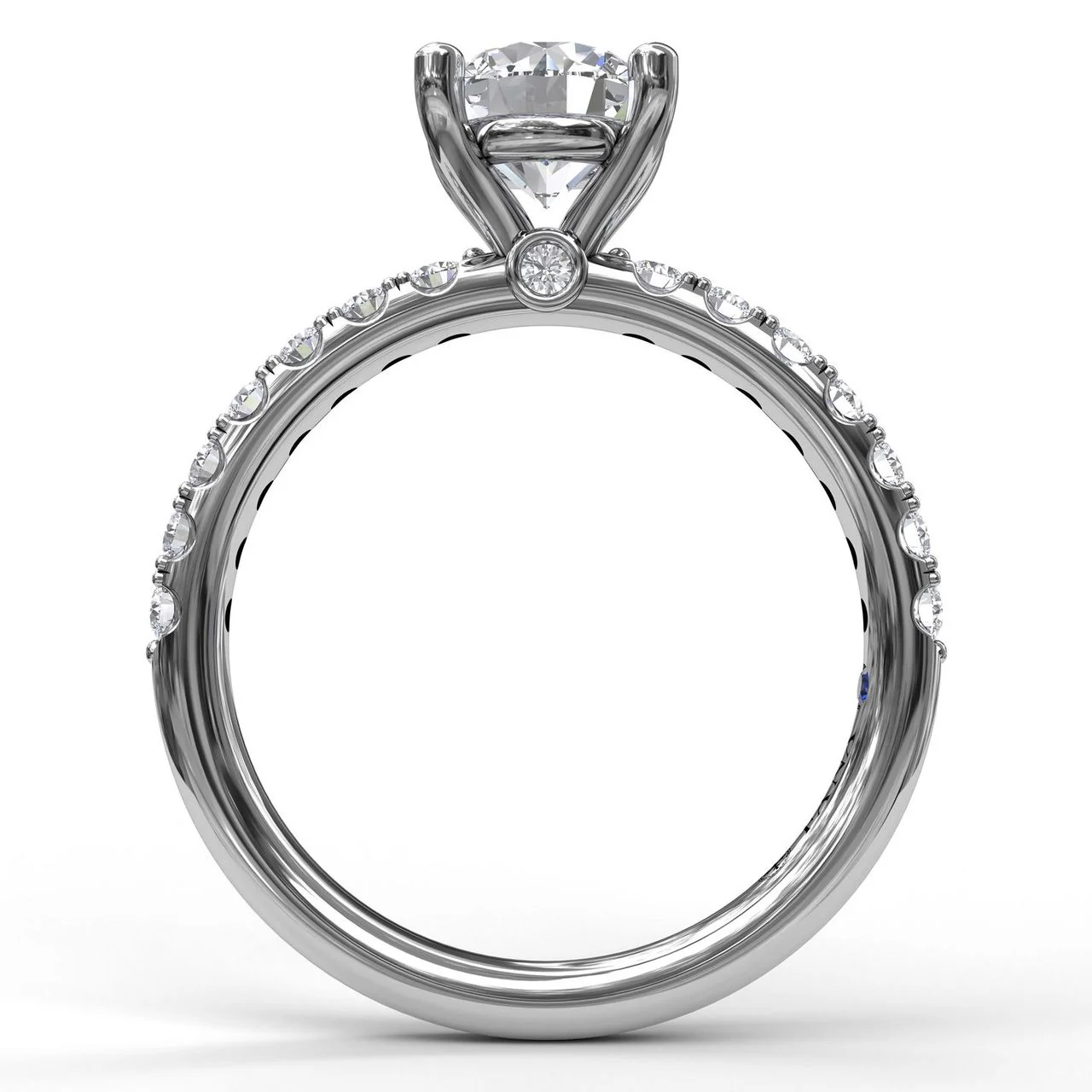FANA Classic Pave Round Cut Engagement Ring Setting - Image 2