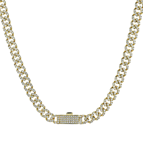 Simon G cn140 Lock Necklace in 14k Gold with Diamonds