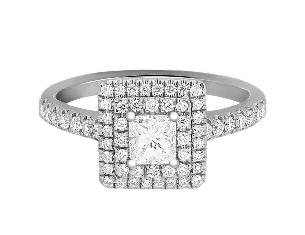 Complete Rings 14kt White Gold Diamond Double Halo Engagement Ring