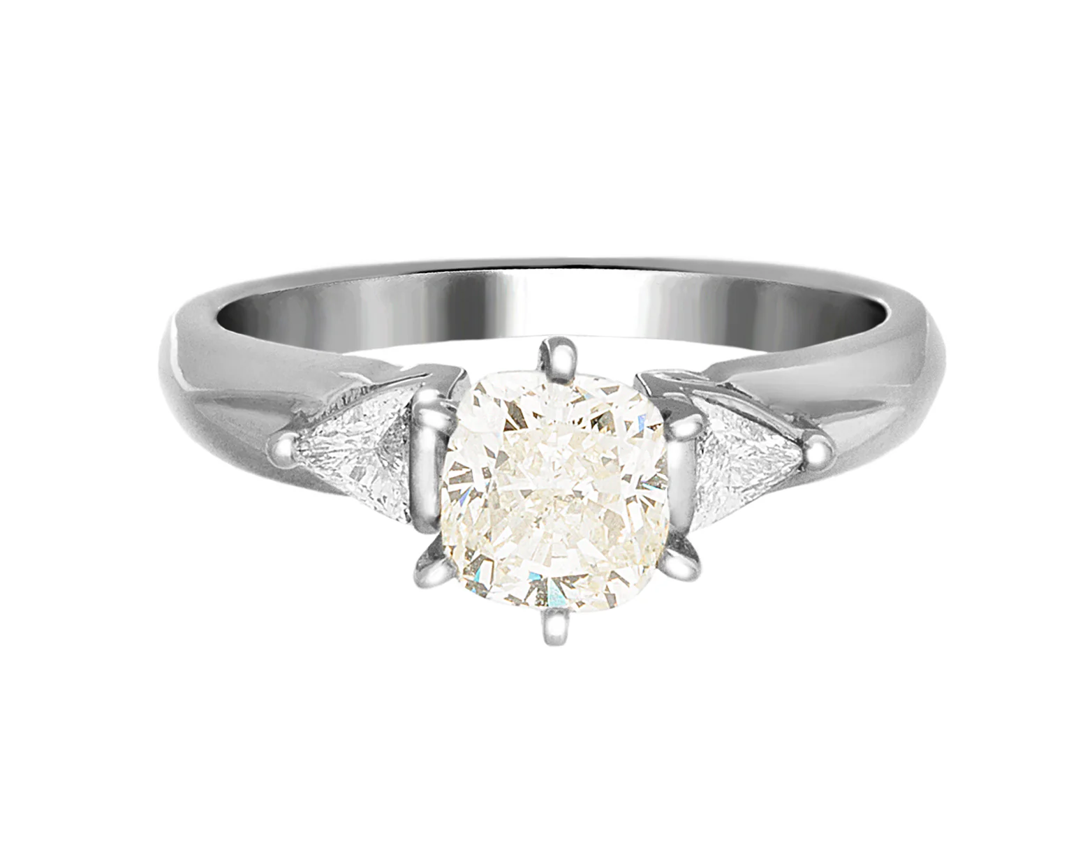 Complete Rings Platinum with 0.99 CTW Cushion Diamond Diamond Center Stone Classic Engagement Ring