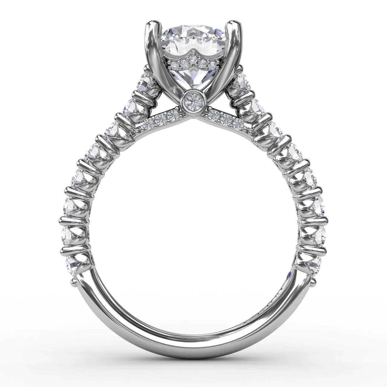FANA Contemporary Diamond Solitaire Engagement Ring Setting With Hidden Halo - Image 2