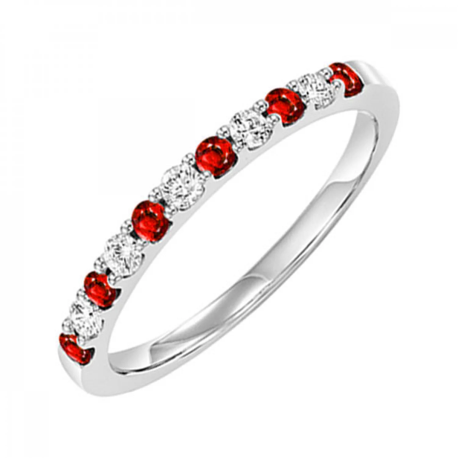 10K Ruby and Diamond White Gold Ring 0.22CTW