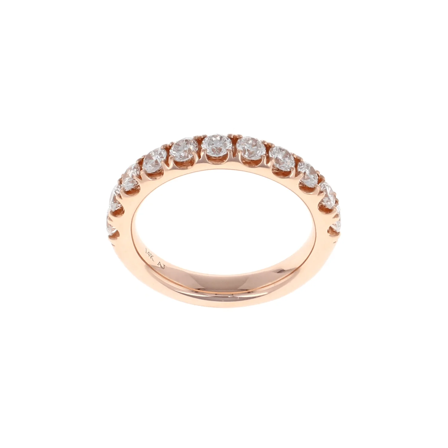 14K Rose Gold 1/2 Way Pave Diamond Band (1.00CTW)