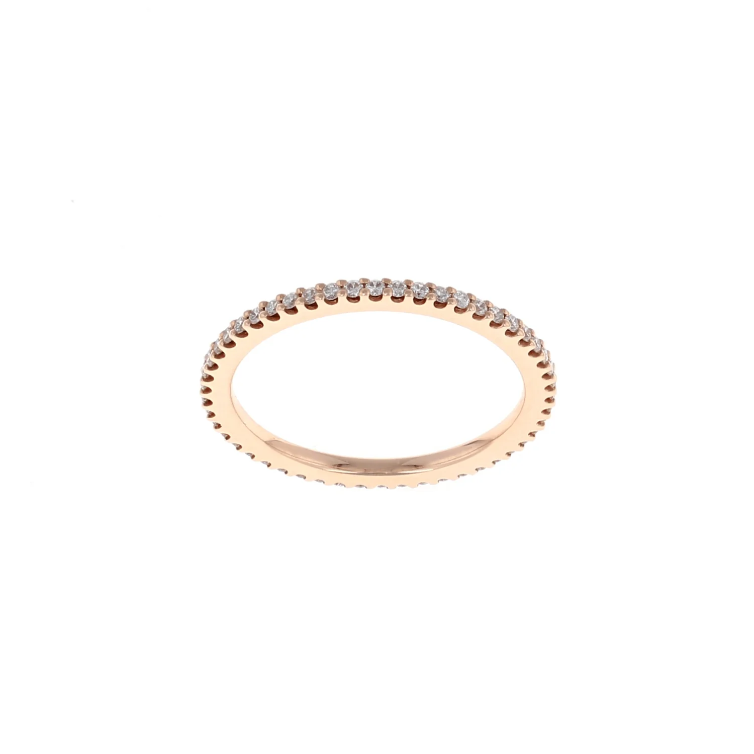 14K Rose Gold Thin Pave Diamond Eternity Band (0.30CTW)