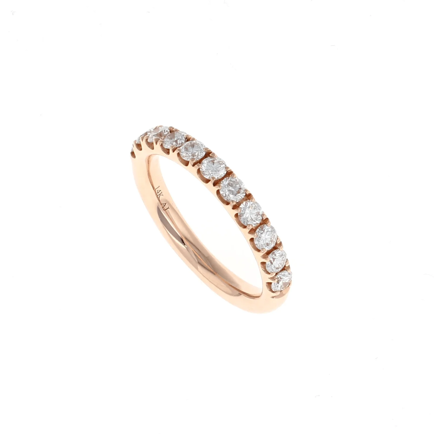 14K Rose Gold 1/2 Way Diamond Band (0.75CTW) - Image 2