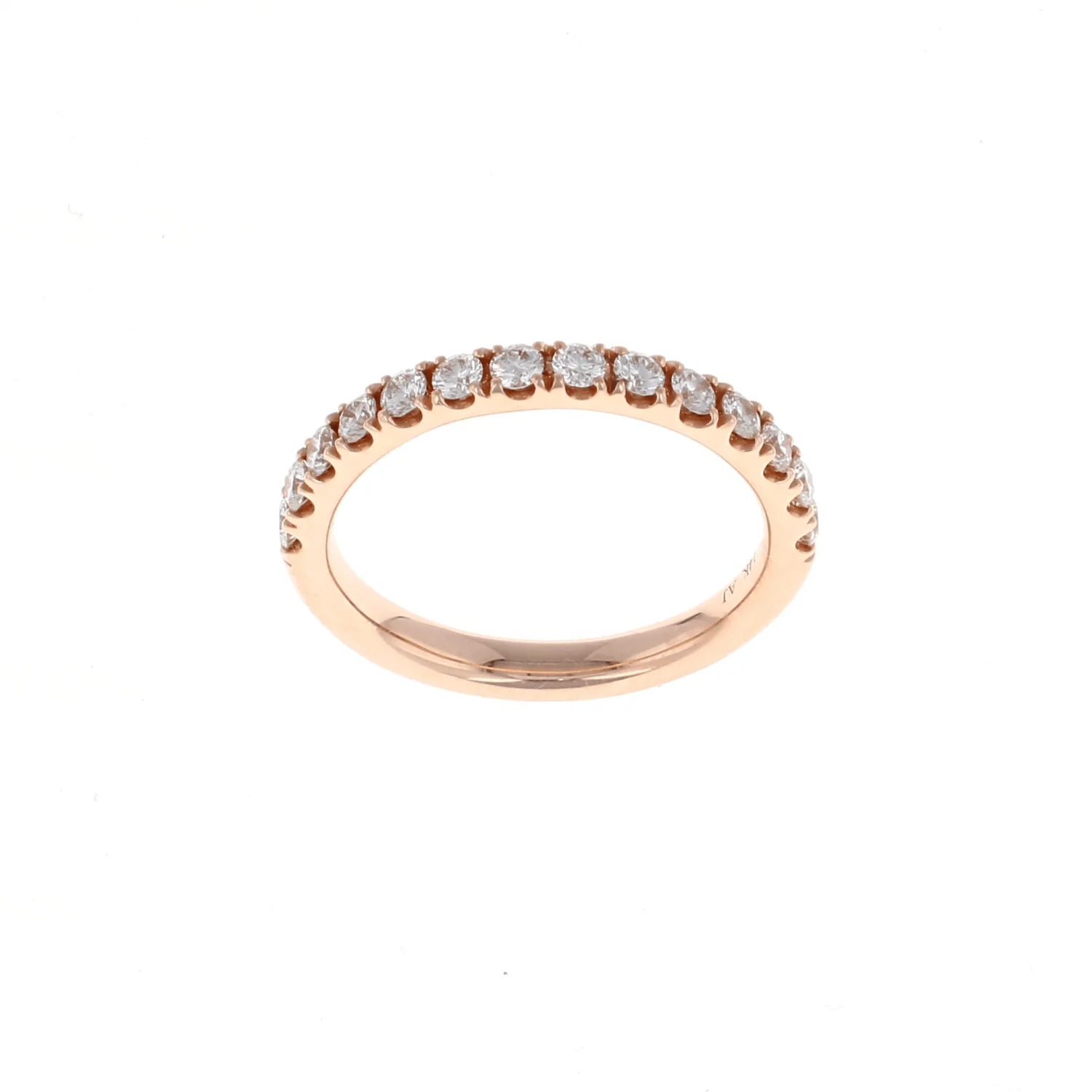 14K Rose Gold 1/2 Way Pave Diamond Band (0.50CTW)