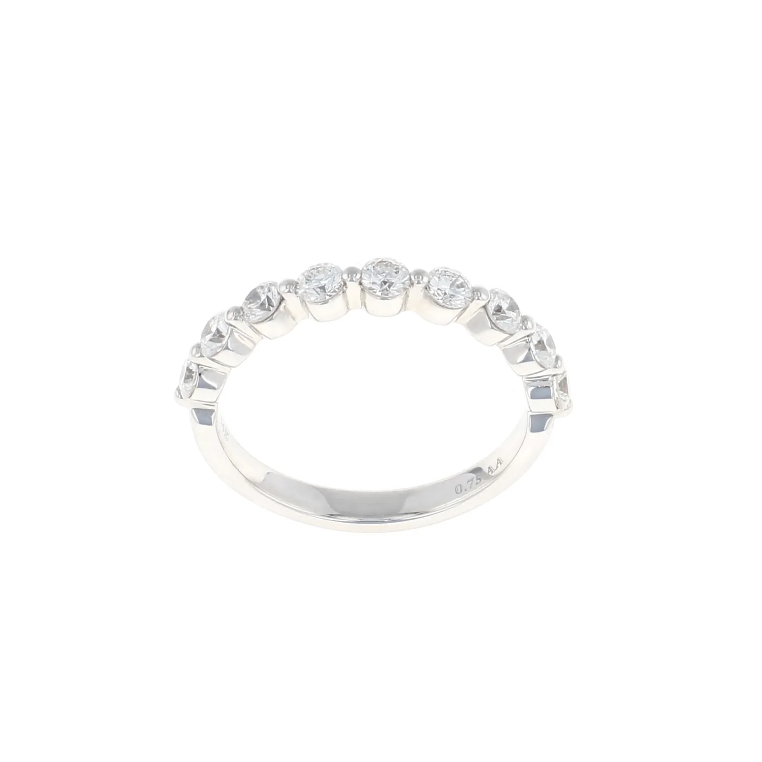 14K White Gold Pave Diamond Band (0.75CTW)
