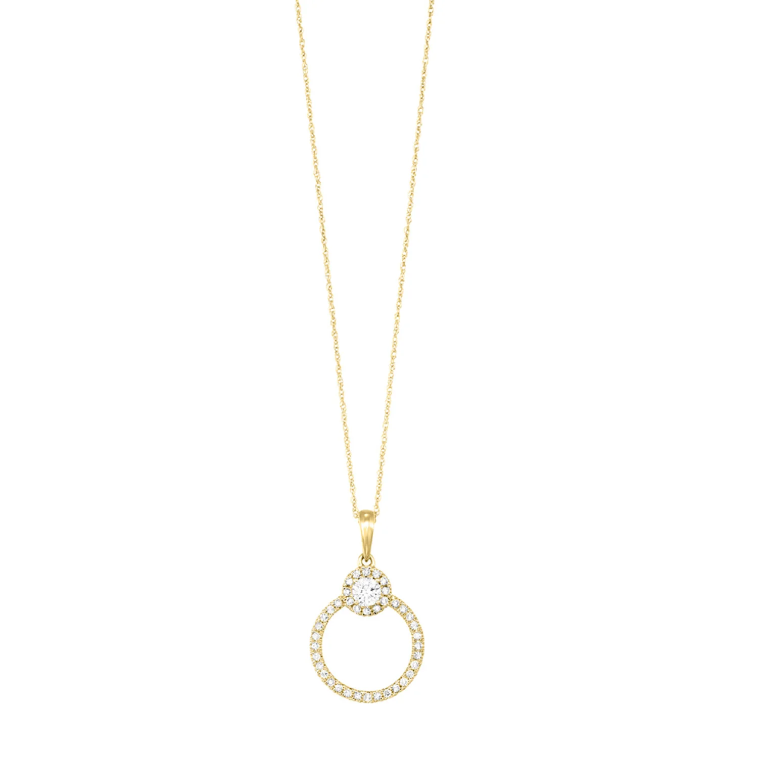 Yellow Gold Diamond Pendant Fashion Necklace 0.33CTW