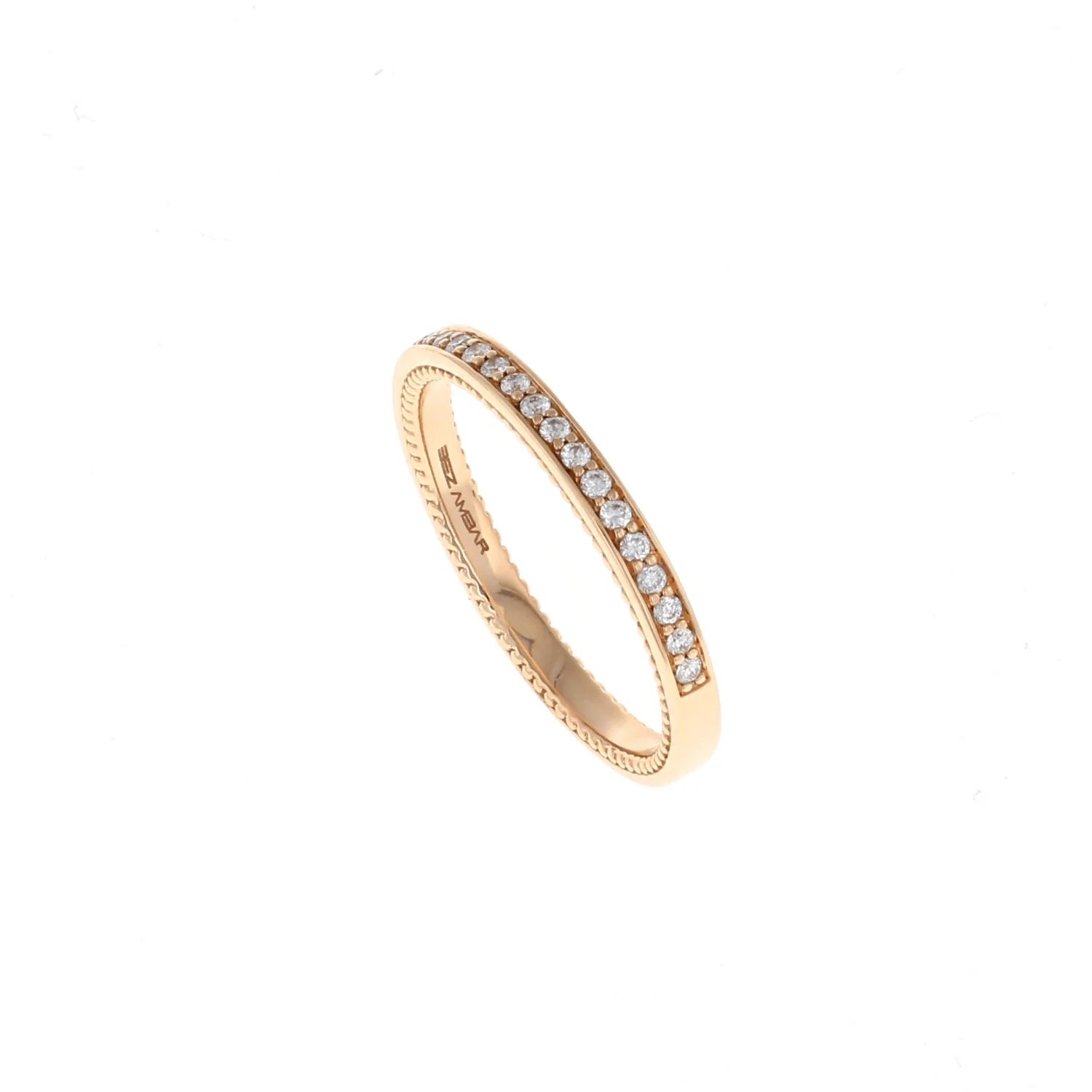 18K Rose Gold 1/2 Way Pave Diamond Band (0.14CTW) - Image 2