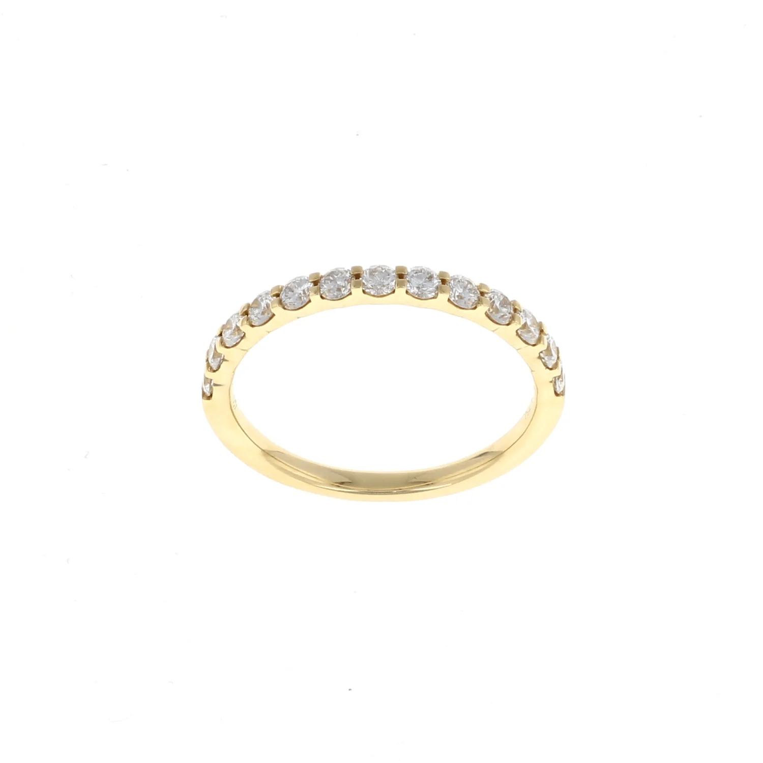 18K Yellow Gold 1/2 Way Pave Diamond Band (0.52CTW)