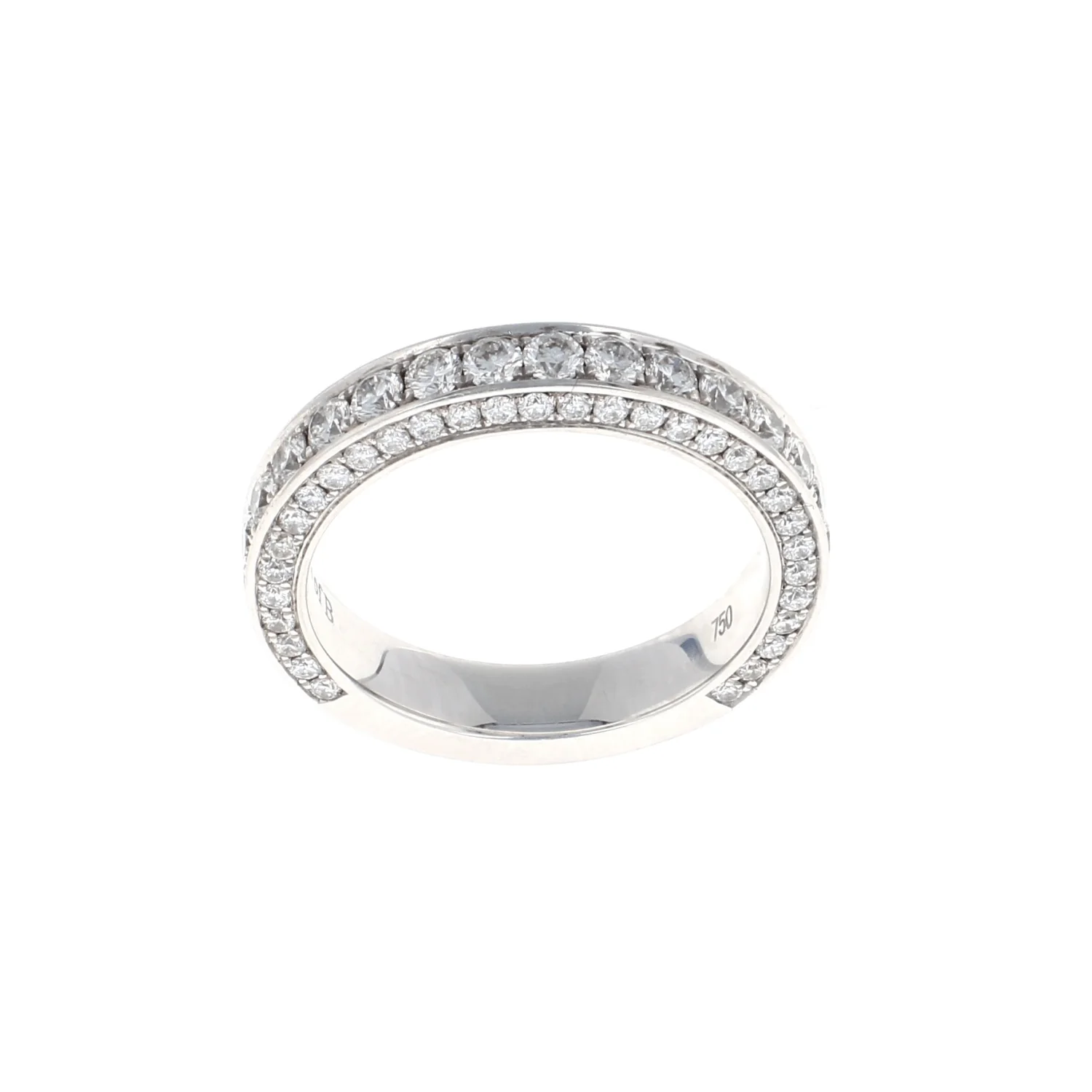 3 Sided Pave 1/2 Way Diamond Band (1.40CTW)
