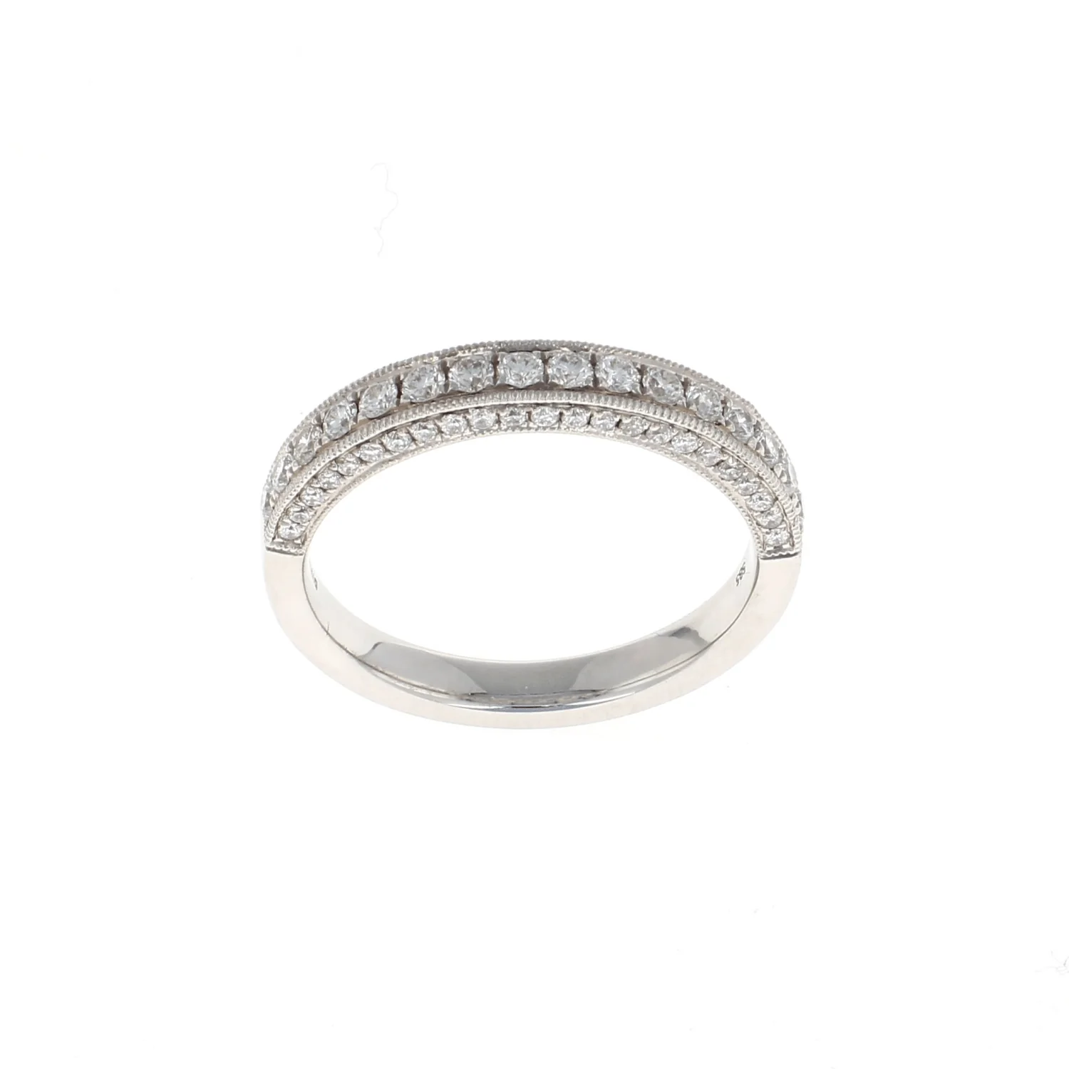3 Sided Pave 1/2 Way Diamond Band (0.50CTW)