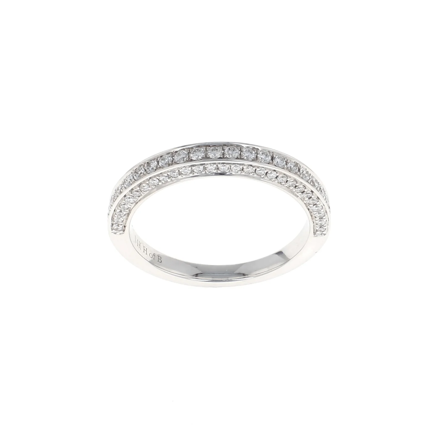 3 Sided Pave 1/2 Way Diamond Band (0.45CTW)