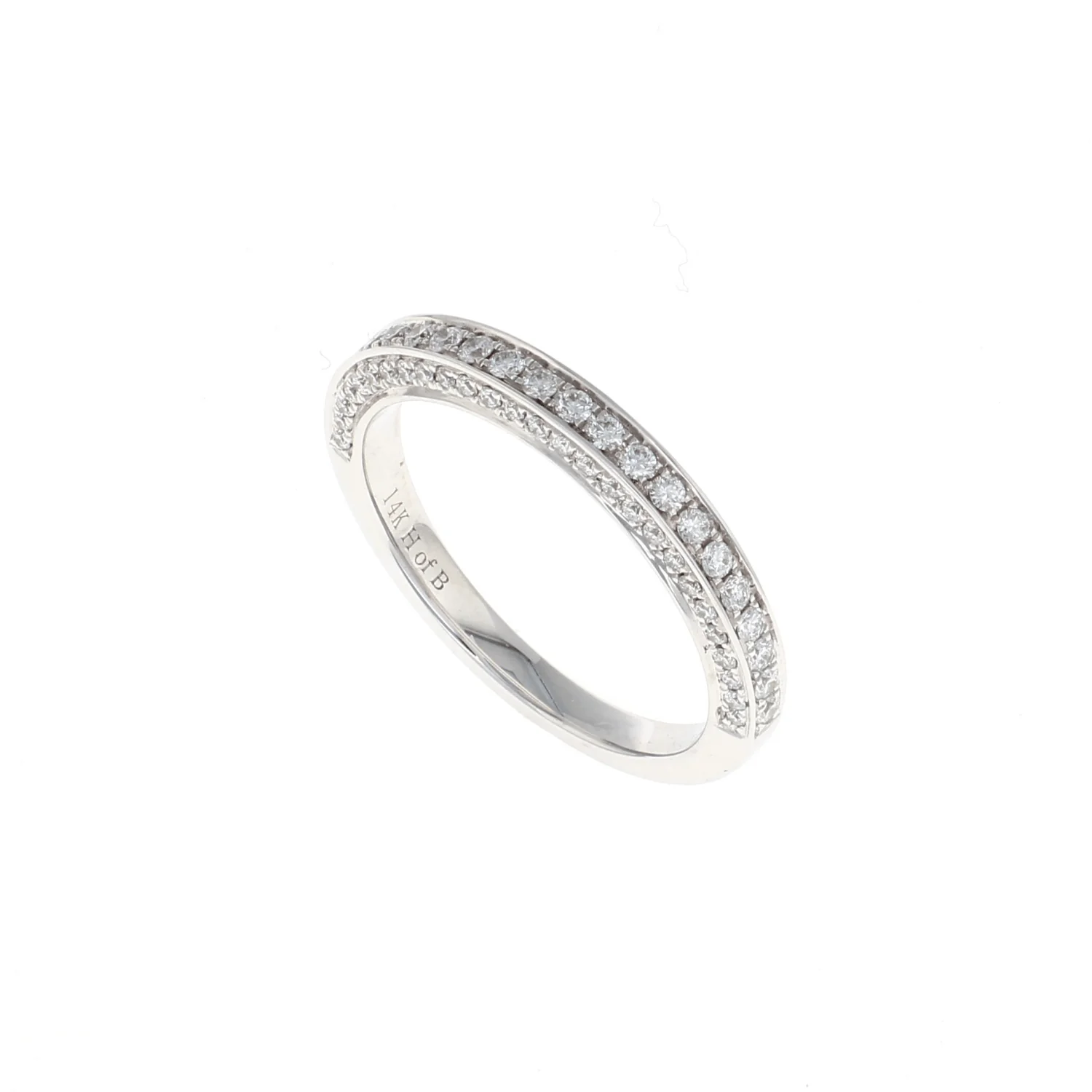 3 Sided Pave 1/2 Way Diamond Band (0.45CTW) - Image 2