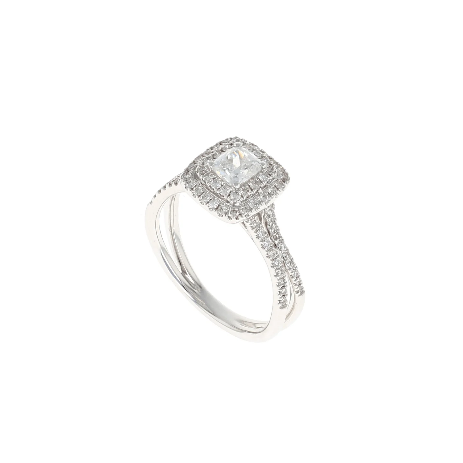 Cushion Double Halo Complete Engagement Ring (0.95CTW) - Image 2