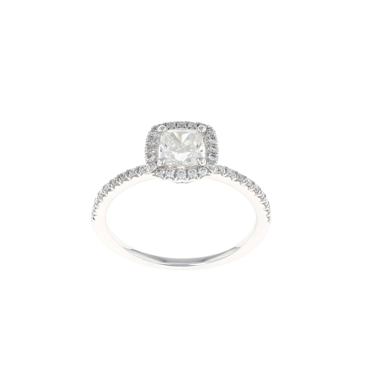 Cushion Halo Complete Engagement Ring (1.06CTW)