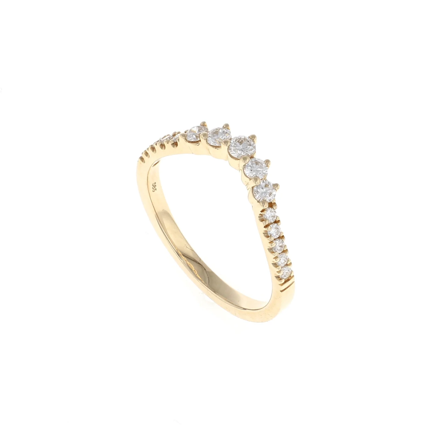 Diamond Shared Prong Contour Band (0.34CTW) - Image 2